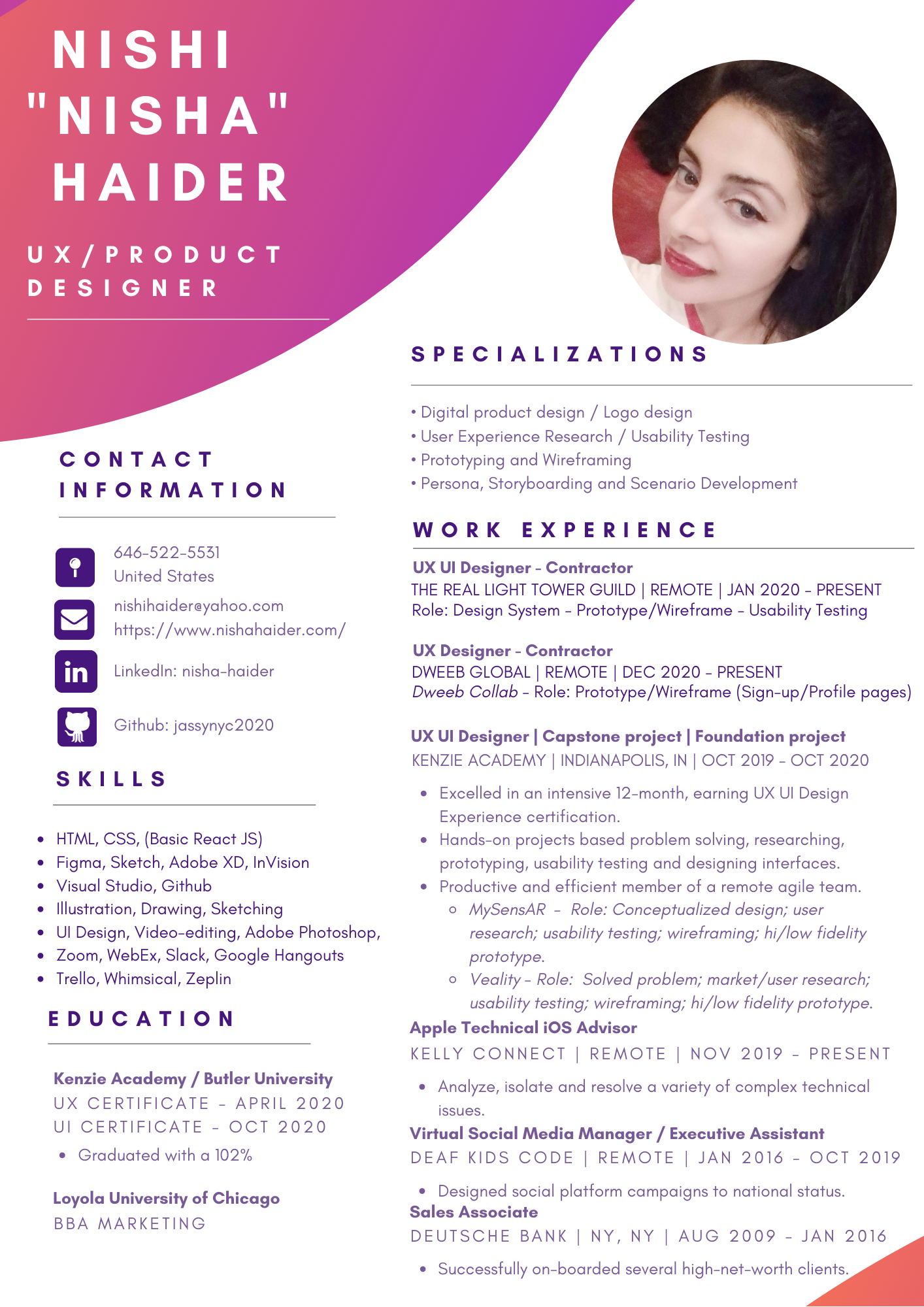 Nisha's resume